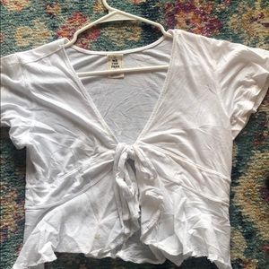 Front tie white crop top